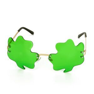6829 St Patricks Day Accessoriess Shamrock Glasses Green